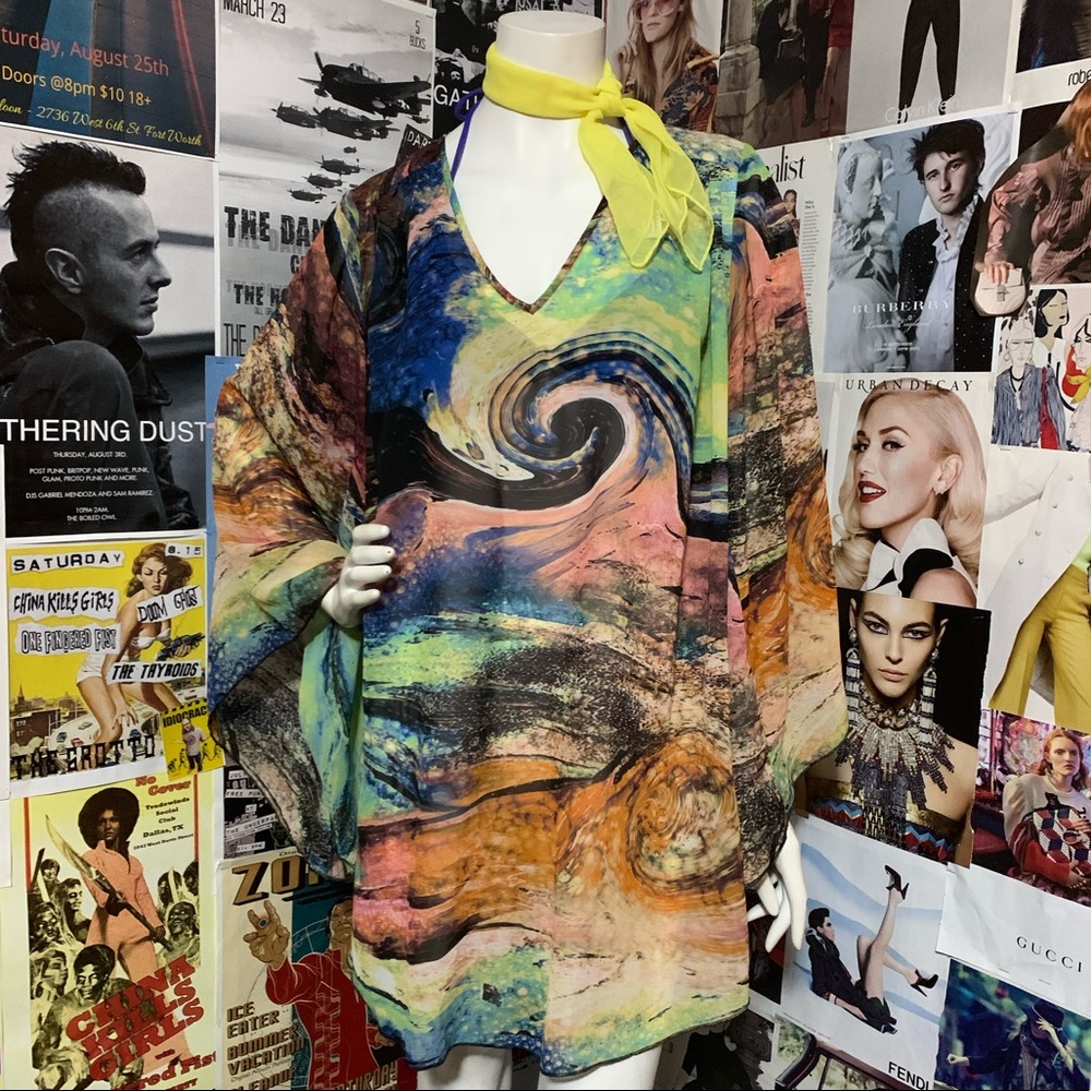 SOLD- J Valdi Multi Colored Swimsuit Coverup - Sz M